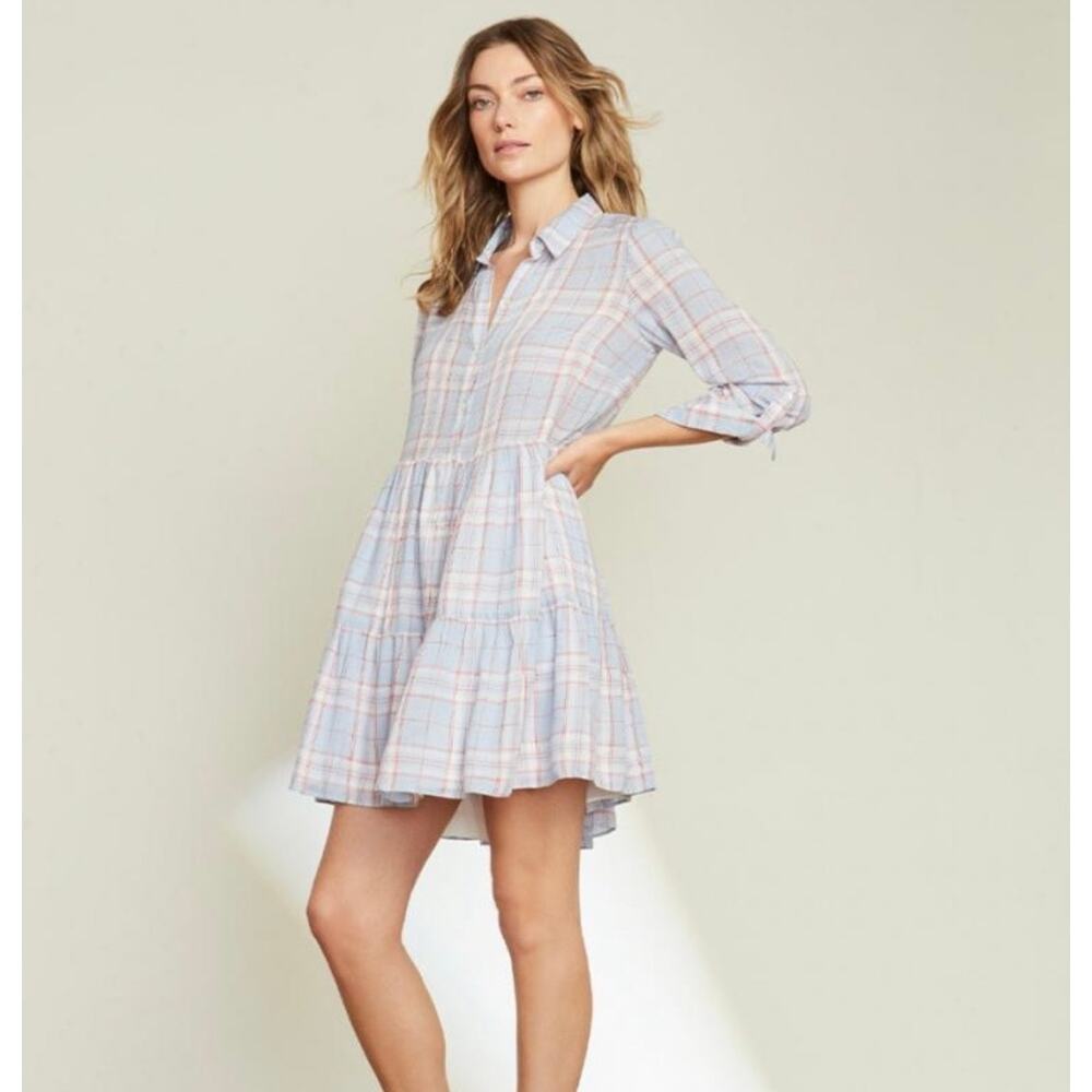 🌟VERONICA BEARD JEMILA Poplin Shirtdress: VAPOR MULTI Sz M
